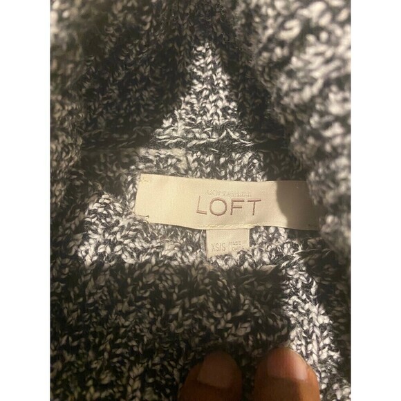 LOFT Turtle Neck Tunic Vest Sweater Size XS/S Oversized Cream/Black\Red - Picture 11 of 12